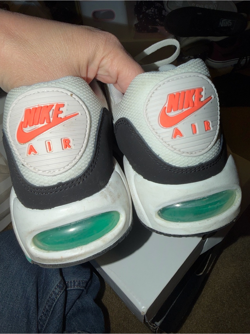 Nike White Black Teal Coral Accent Sneakers - Picture 2 of 6